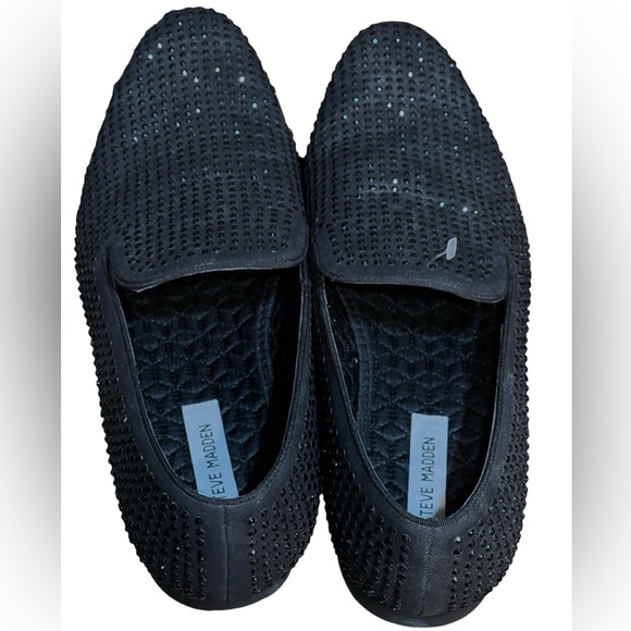 STEVE MADDEN Caviar Black Rhinestone Loafers Slip-On Men’s Size 11.5 - Picture 12 of 13